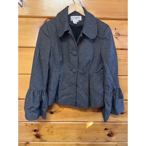 HELENE BERMAN Haute Couture Bell Cuff Tweed Shimmer Blazer Jacket Size:S - Picture 2 of 6